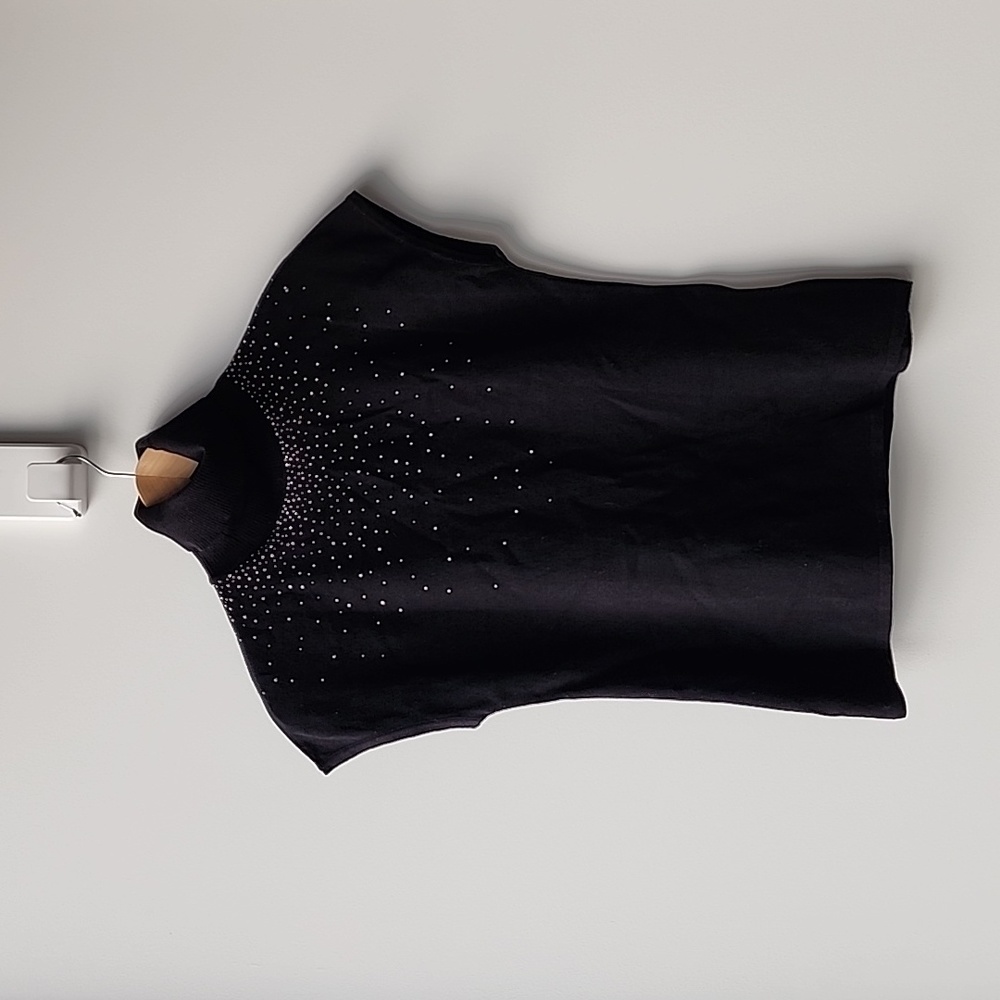 Clips Made in Italy Mini Stud Knit Viscose Blend Turtleneck Tank Top